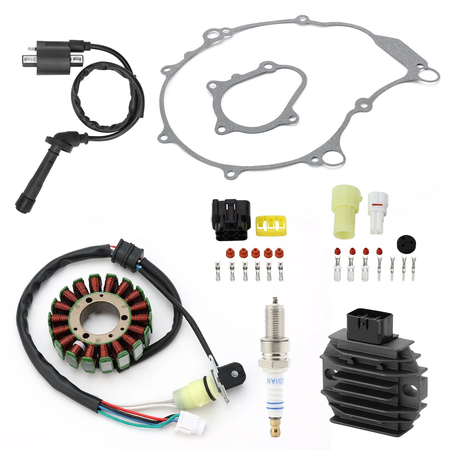 Stator Ignition Coil Rectifier Spark Plug Gasket for Yamaha Raptor YFM660R (2001–2005)