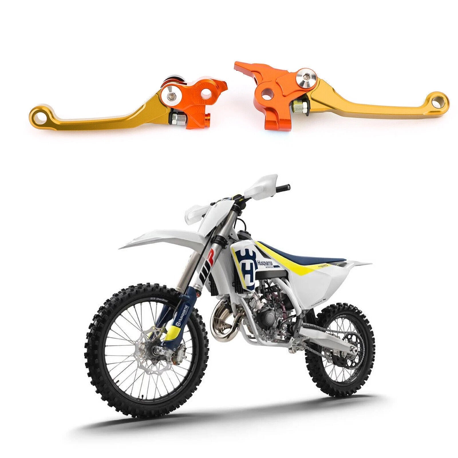 Gold Brake Clutch Levers for Husqvarna TC125 TC250 TE150 TE250 TE300 FC250 FC350 (2014–2023)