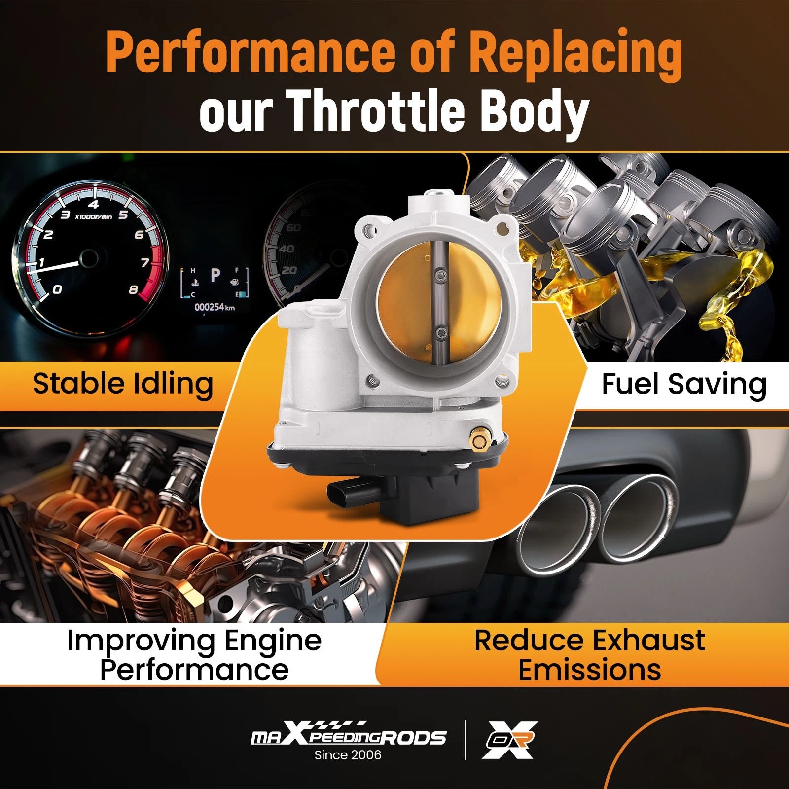 Throttle Body Assembly for Lincoln MKS/MKT/MKX/MKZ, Mercury Sable (2009–2016) 67-6010