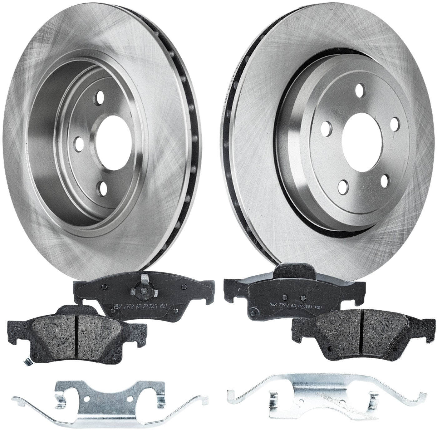 Set of 2 Rear Brake Discs and Pads for Jeep Grand Cherokee (2012–2020)
