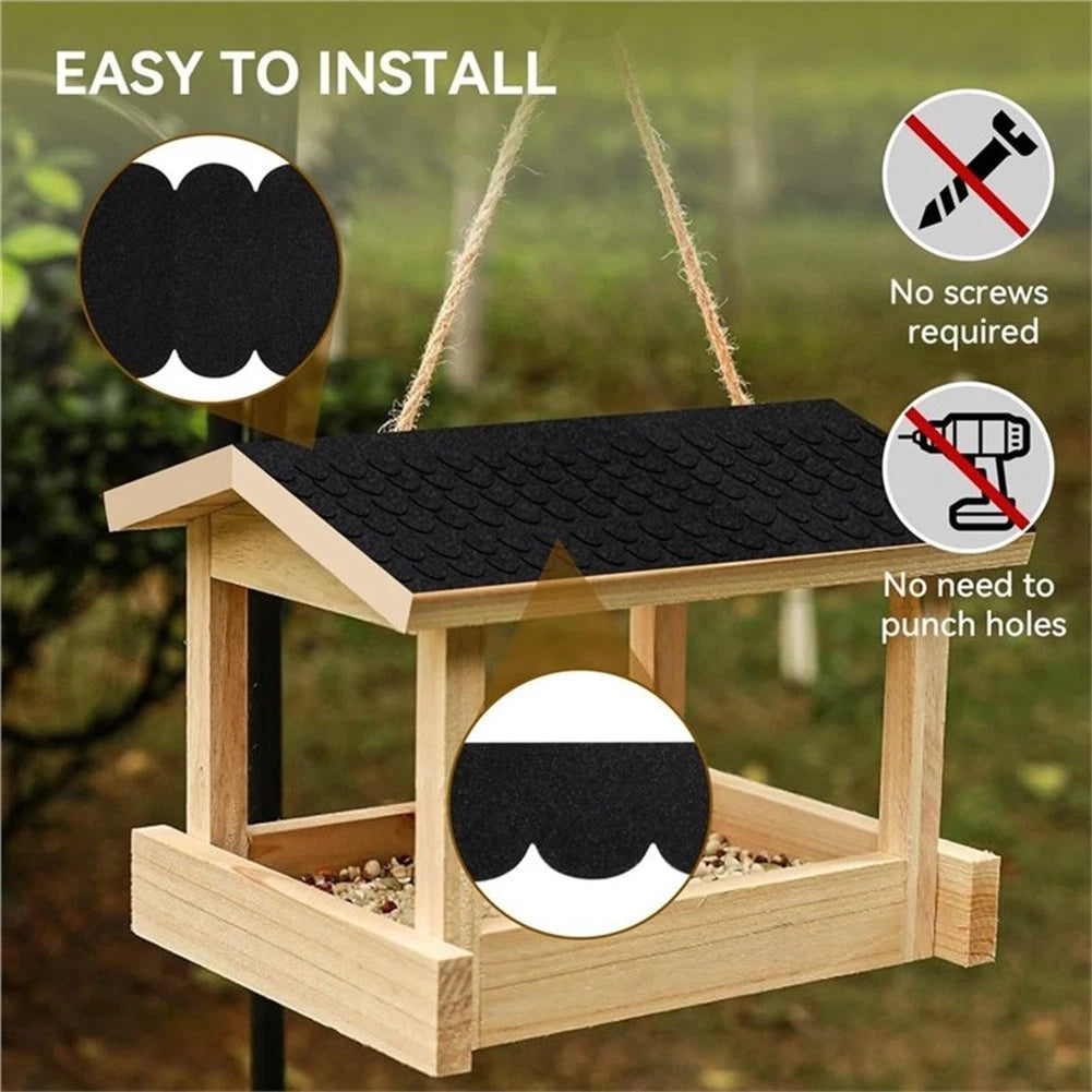 Set of 35 Black Roofing Felt Shingles for DIY Bird House Rabbit Hutch