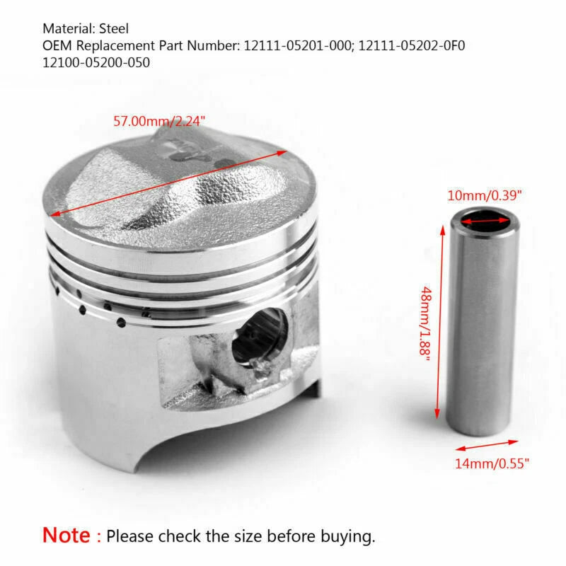 Piston Ring Kit for Suzuki GS125 GS125S GS125E (1982–2002) STD 57.00mm T9