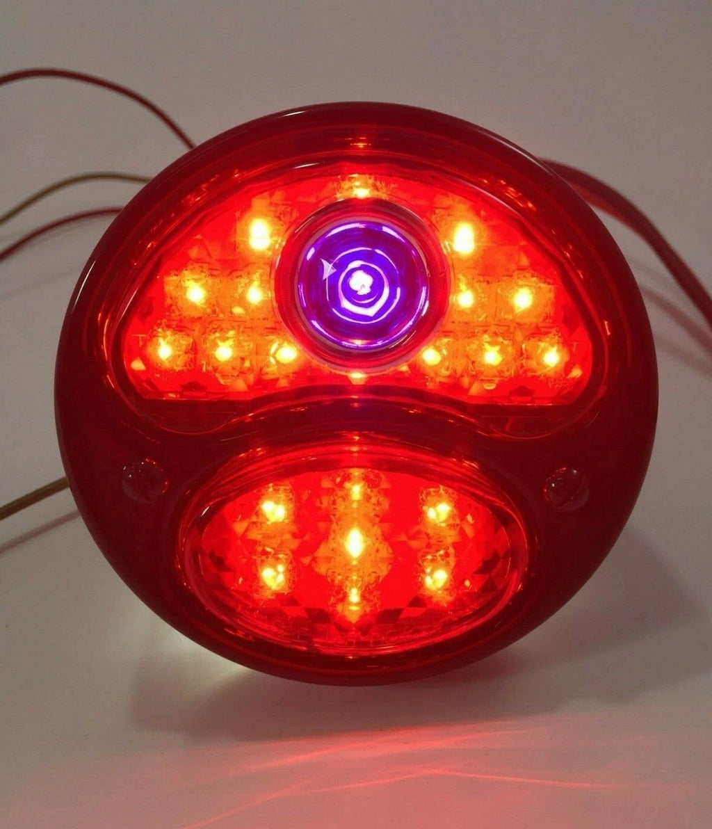 LED Tail Light Stop Light Blue Dot Black Housing Left for Ford Model A (1928–1931)