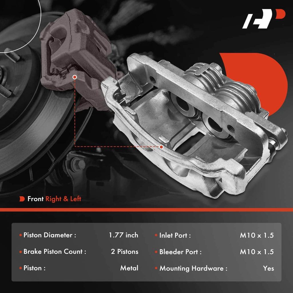 Pair Front Disc Brake Calipers for Ford Mustang (2003-2004)