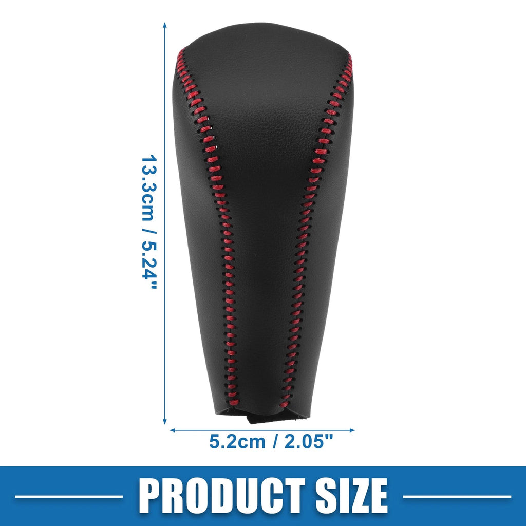 Gear Shift Head Knob Cover for Honda Civic (2006–2011) Black Red Stitches