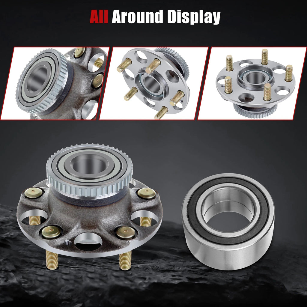 Set of 4 Wheel Hub Bearings for Acura TL (2004–2008) with ABS