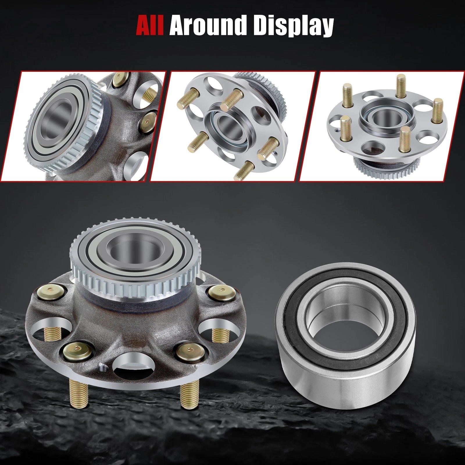 Set of 4 Wheel Hub Bearings for Acura TL (2004–2008) with ABS