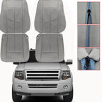 Set of 2 Front Leather Covers for Ford Expedition (2007–2014) Stone Gray