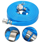 1-1/4" x 100' Pool Backwash Hose for Heavy Duty Use - Reinforced Blue PVC