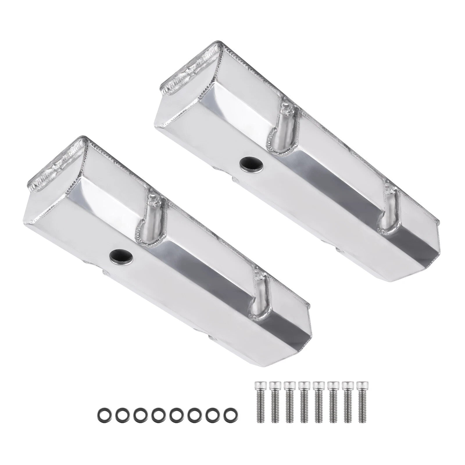 2pc Fabricated Aluminum Tall Valve Covers for Small Block Chevy (283–400)