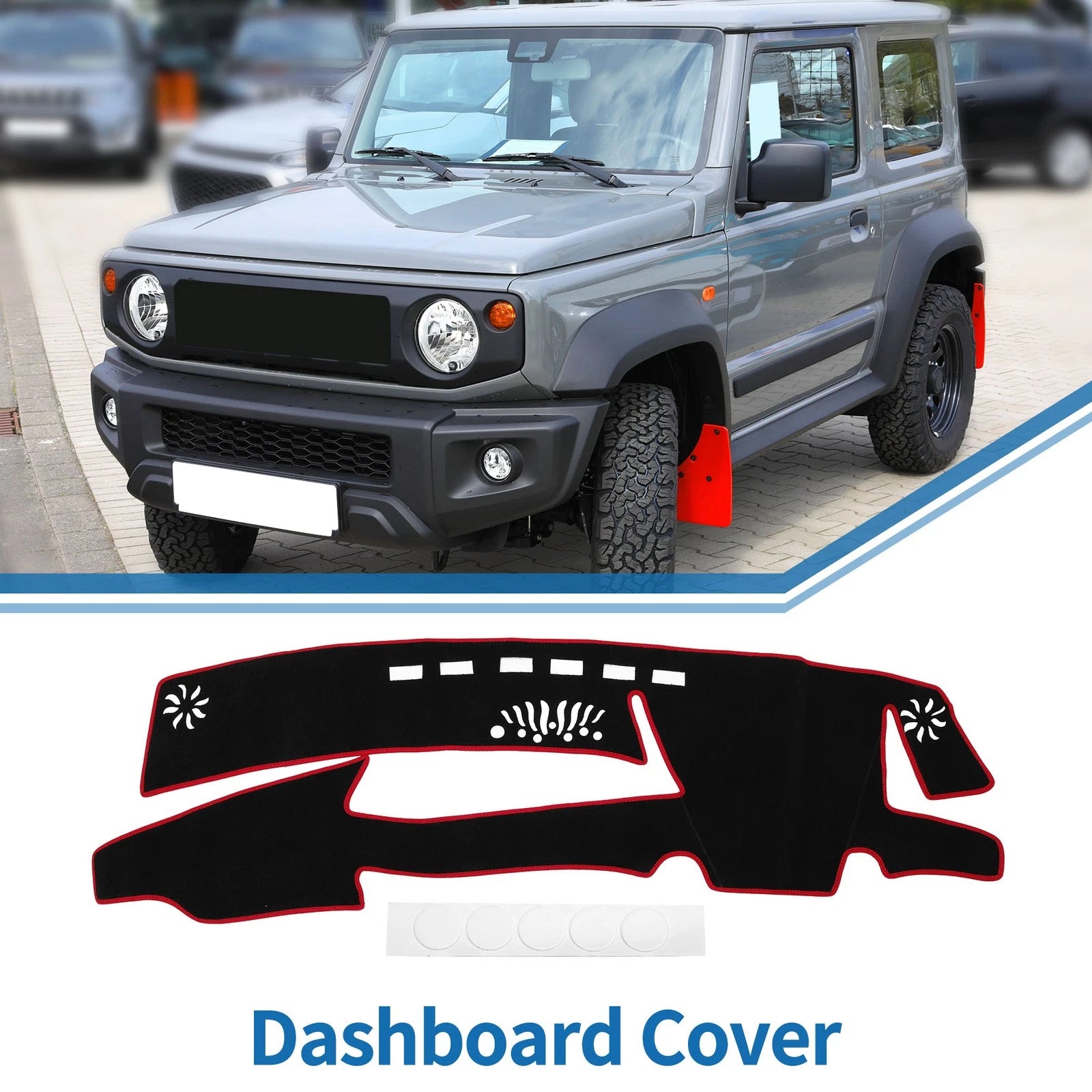 Dashboard Cover Mat for Lexus ES 300h (2021–2023) Sun Protector Black Red
