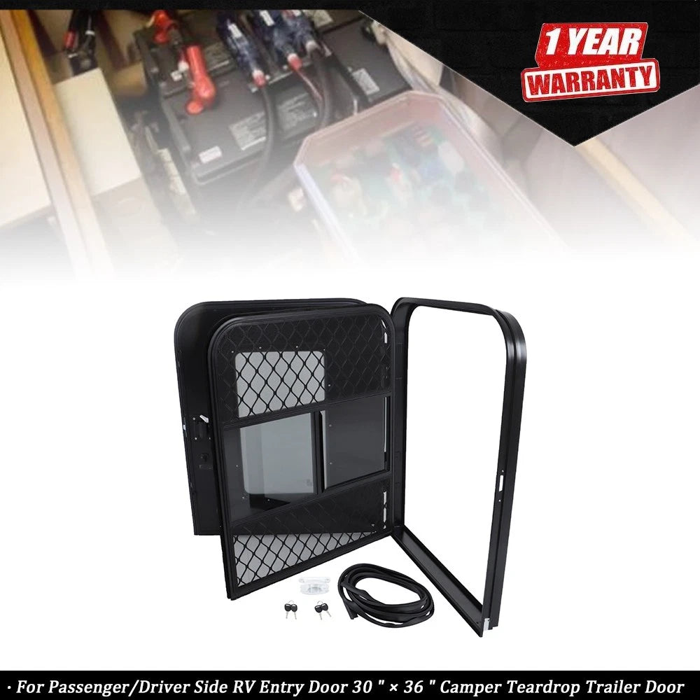 Driver Side RV Entry Door for Teardrop Trailer (30" W Ã 36" H)