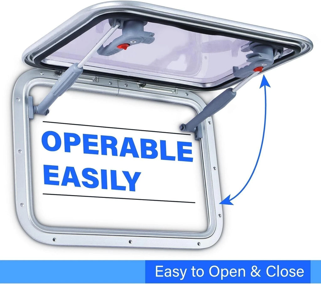 Porthole Window Skylights 20.5x15.4 in Anodized Aluminum for Boat/Yacht/RV
