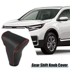 Gear Shift Lever Cover for Honda CR-V 2017-2022 Black Faux Leather Red Line