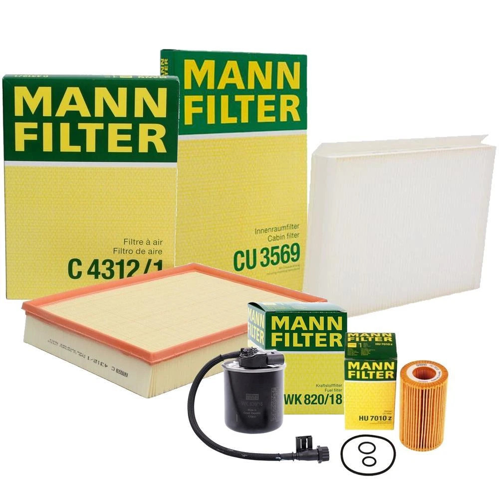 Mann Oil Air Paper Cabin Fuel Filter Service Kit for W906 Sprinter 2500 3500 (2014–2018)