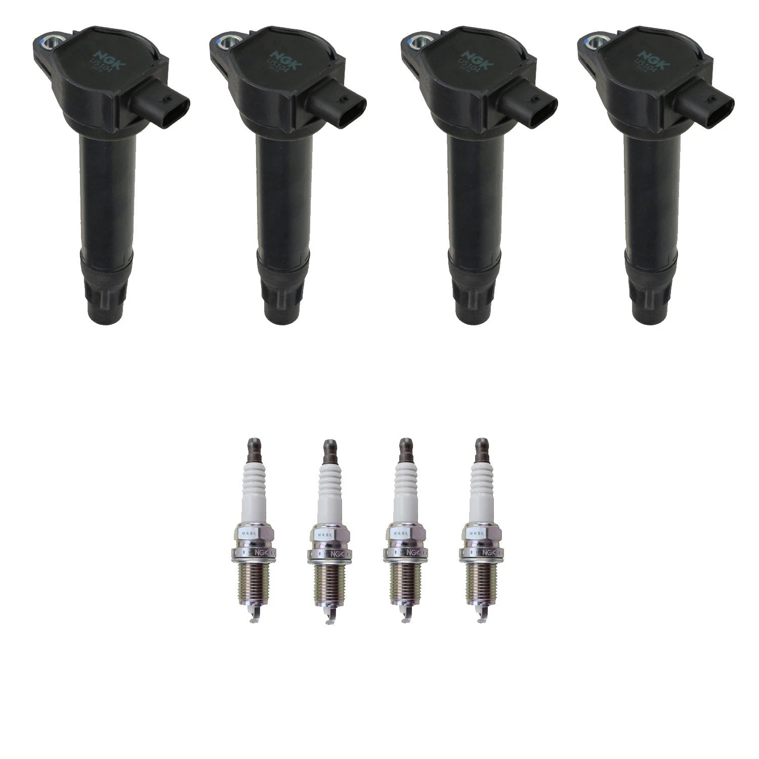 Set of 4 NGK Ignition Coils & Platinum Spark Plugs for Avenger Compass (2008–2019)