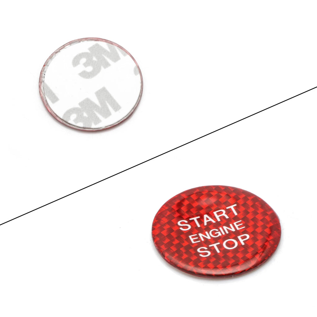 Red Carbon Fiber Engine Push Start Button Cover for Audi A4-A8 (2010-2018)