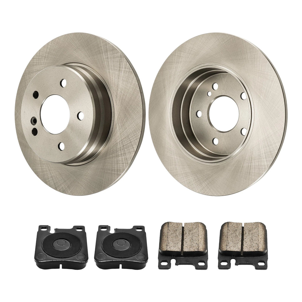 Rear Solid Rotors for Mercedes-Benz CLK430 (1999–2000) with Ceramic Pads