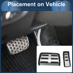 Set of 1 Automatic Footrest Pedals Cover for Audi A6 (2005–2011) Silver Tone