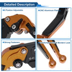 Adjustable Brake Clutch Lever for Suzuki GSXR150 (2017–2020) Orange Black