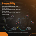 2X Front Headlamp Wiring Harness for Chevrolet Silverado 1500 (2007–2014)