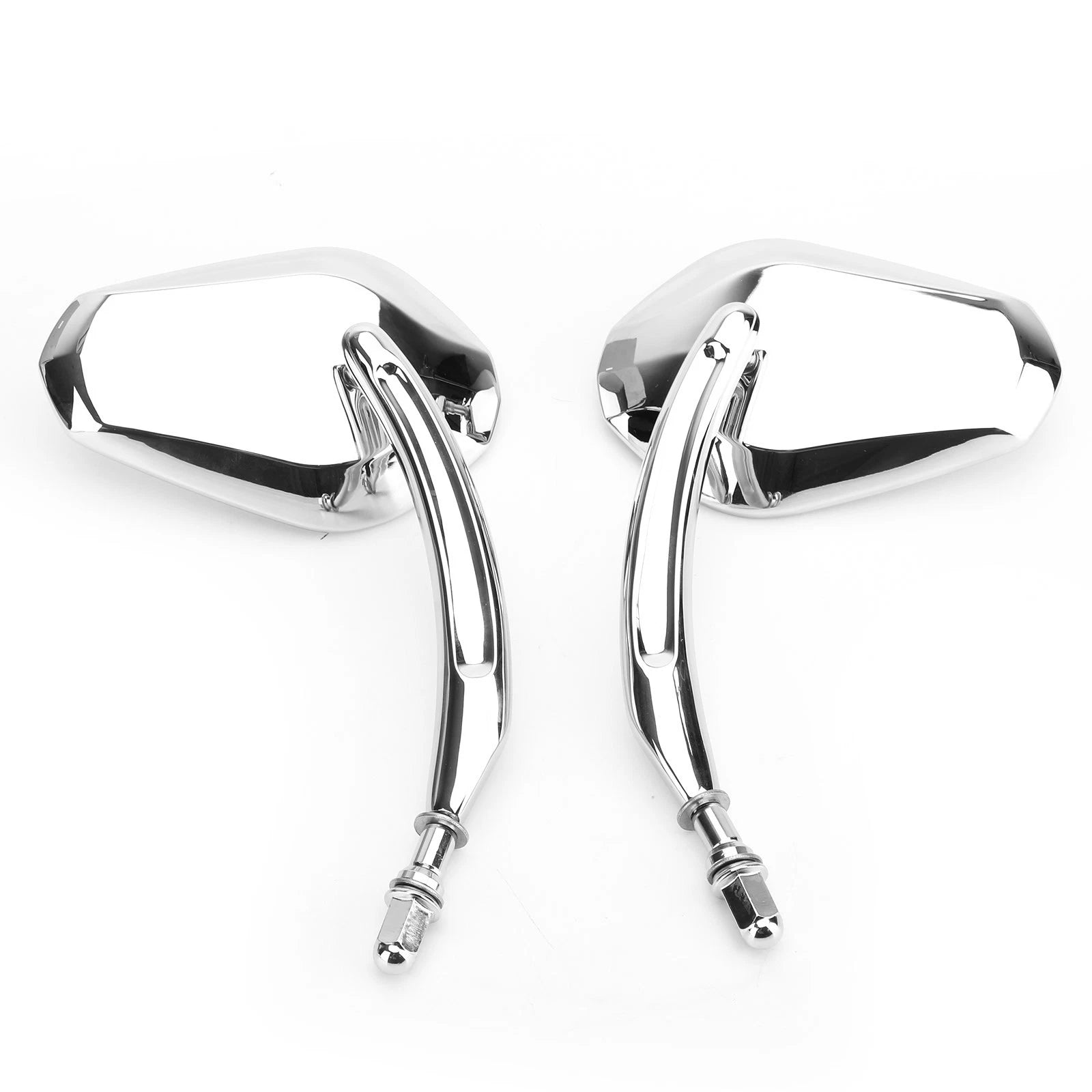 Chrome Diamond Rearview Mirrors for Motorcycle Cruiser Touring Chopper