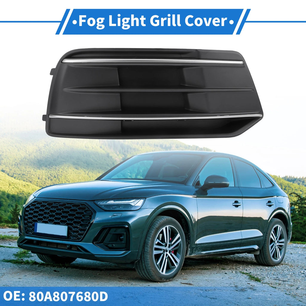 Fog Light Grill for Audi Q5 (2018–2020) No. 80A807680D Black Silver Tone