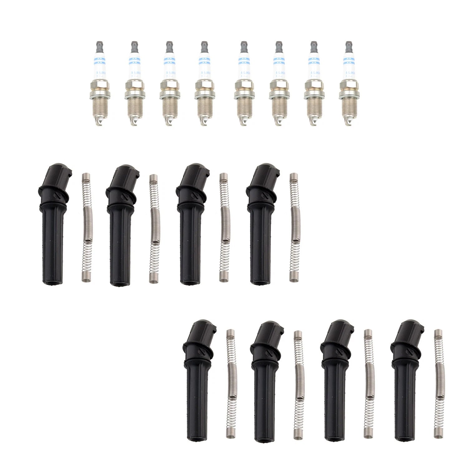 Set of 8 Double Platinum Spark Plugs & NGK Coil Boots for Crown Victoria V8 (1992–2011)