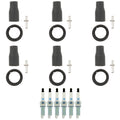 Set of 6 NGK Laser Iridium Spark Plugs & Coil Boots for Santa Fe Sorento (2001–2019)