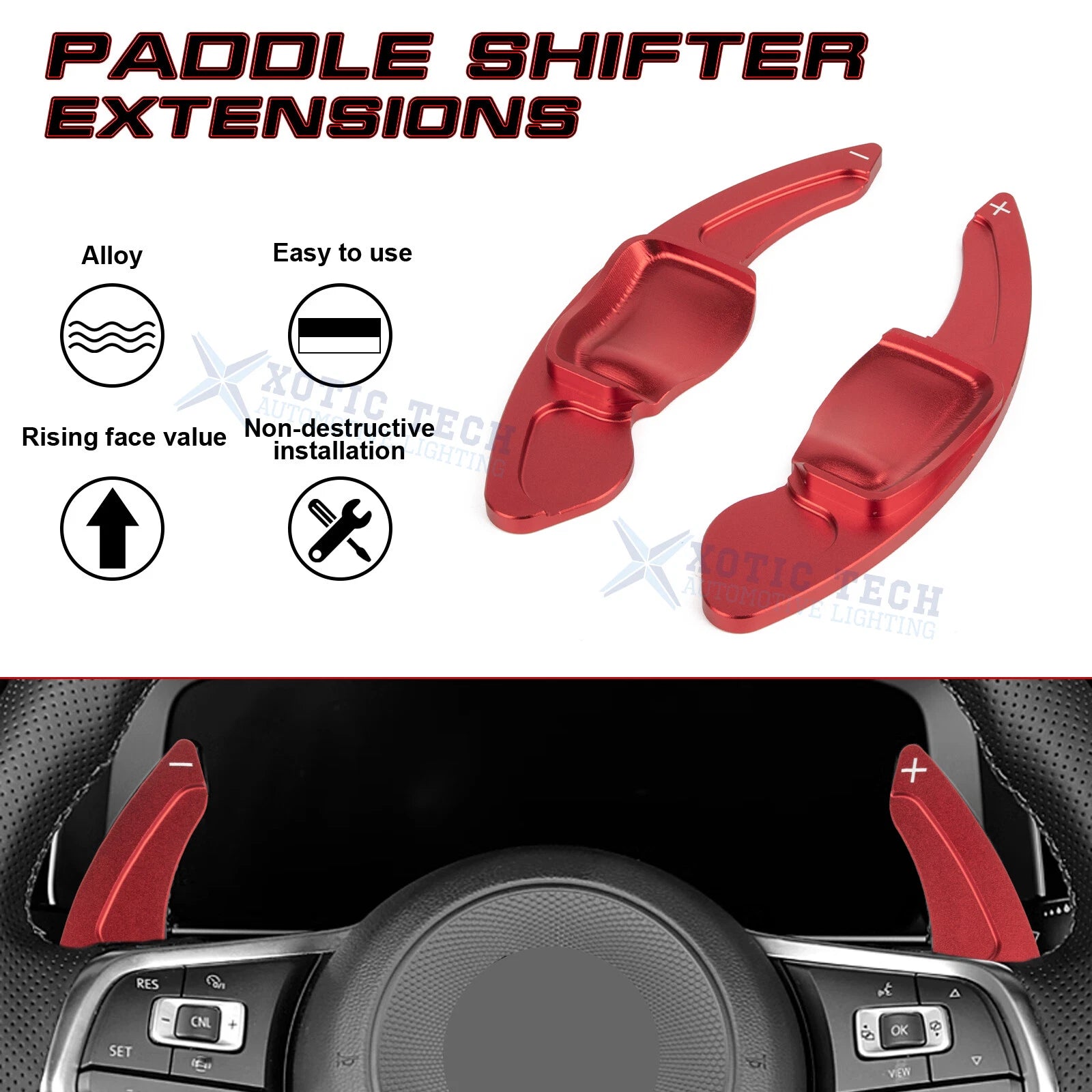 ABS/Aluminum Paddle Shifter Extension Cover for VW Golf MK6 (2009-2014)