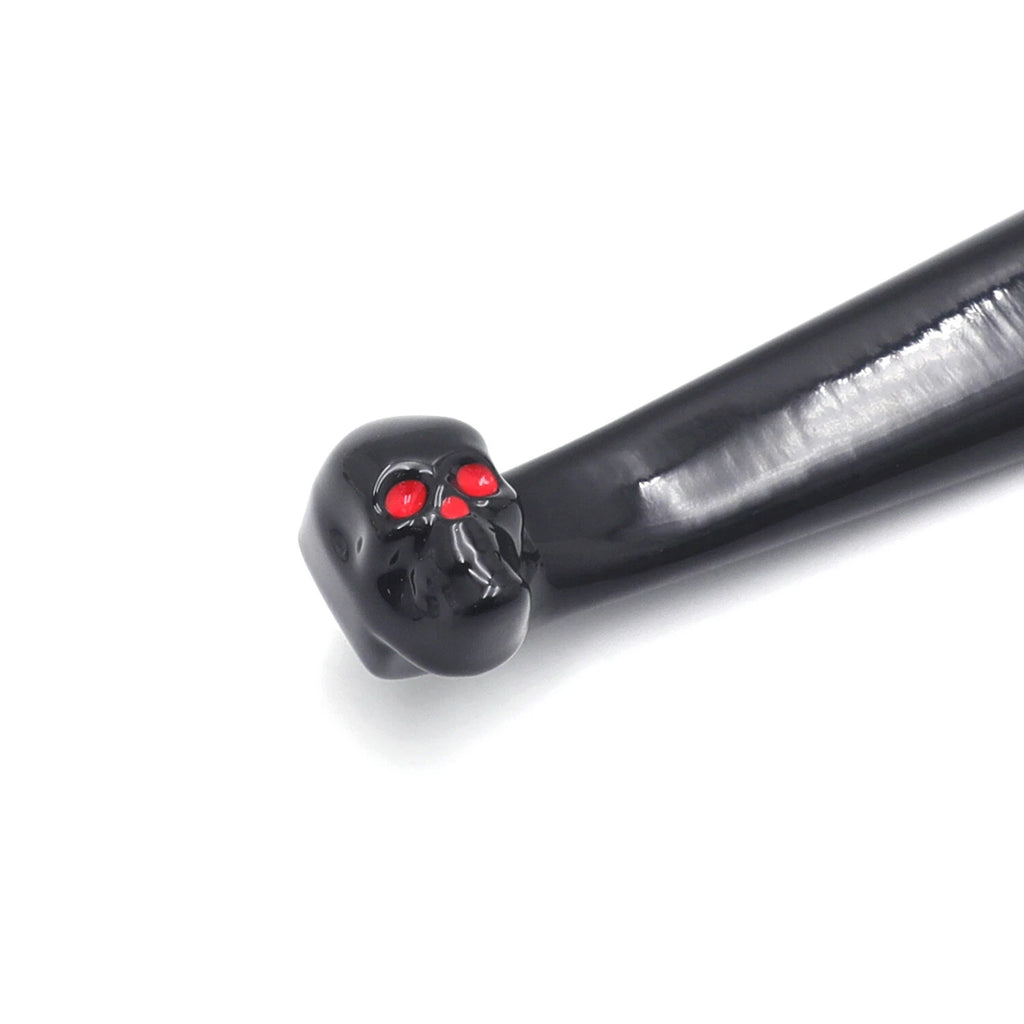 Black Smooth Skull Wide Blade Levers for Harley XL/Dyna/Softail (1996–2014)