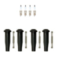 Set of 4 Bosch Double Platinum Spark Plugs & NGK Coil Boots for Ford Escape, Tribute (2001–2012)