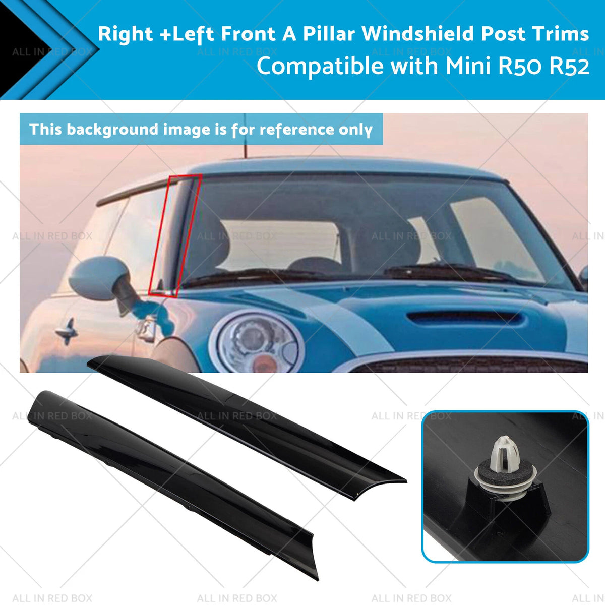 Set of 2 Windshield A Pillar Post Trim Molding for Mini Cooper (2002–2008)