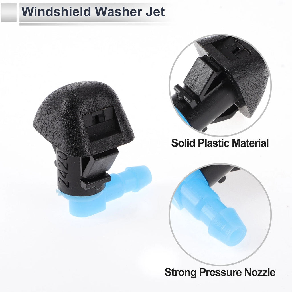 Windshield Washer Nozzle Set of 6 w/ Hose Connector for Honda
