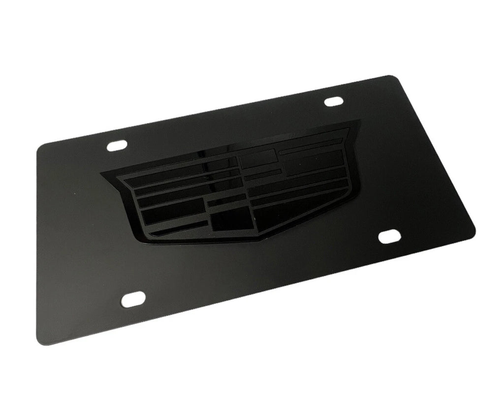 Cadillac Vanity License Plate Front Blackout Stainless Steel Logo for Cadillac (2000–2025)
