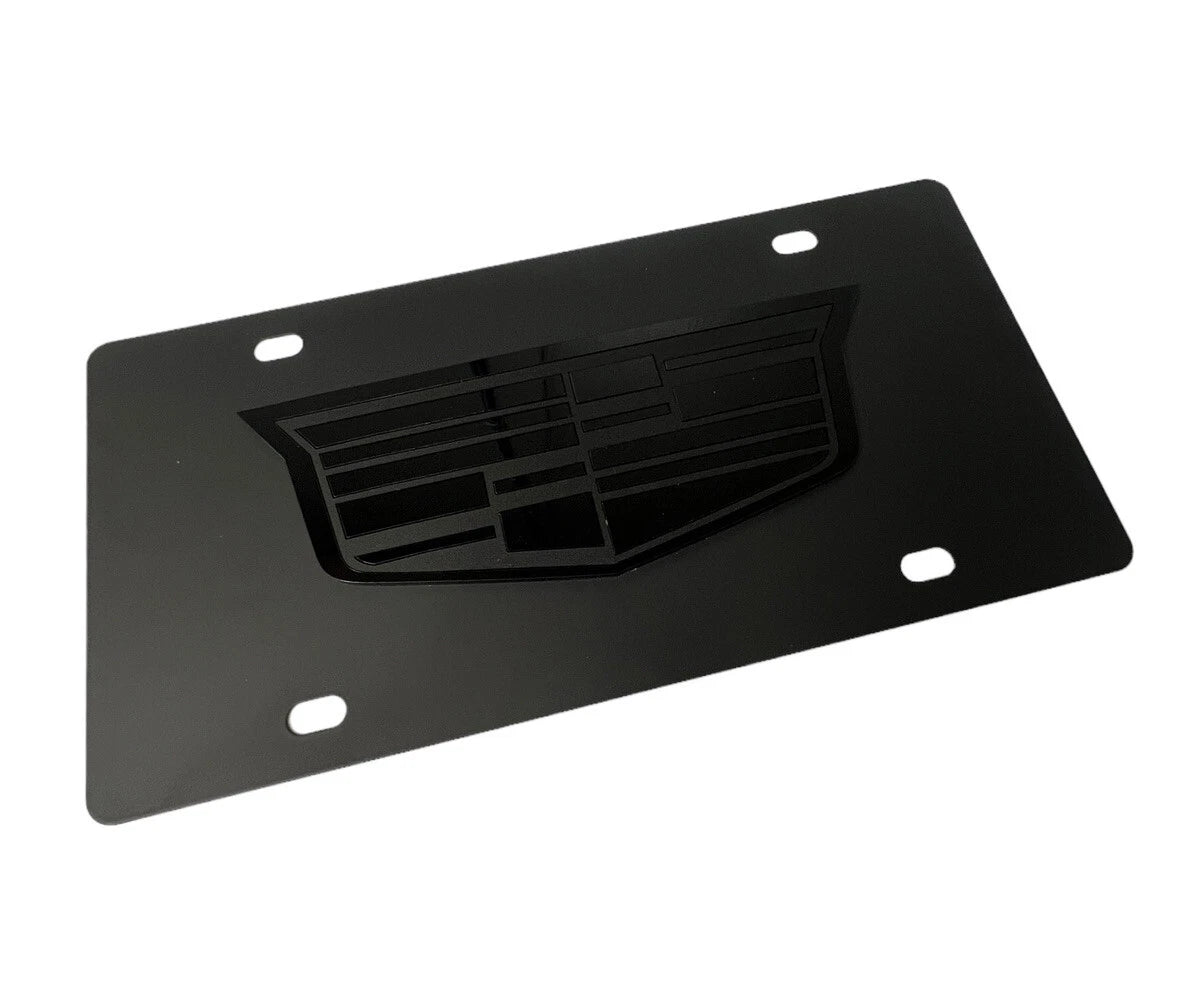 Cadillac Vanity License Plate Front Blackout Stainless Steel Logo for Cadillac (2000–2025)