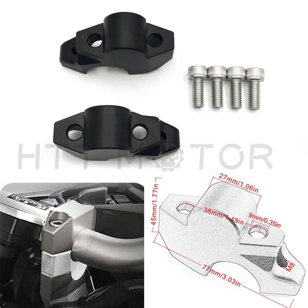 CNC Handlebar Mount Clamps Riser for Honda X-ADV750 (2017–2018) Black