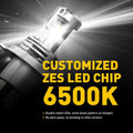 Set of 2 H4 9003 LED Headlight Bulbs for High Low Beam (24000LM, 6500K)