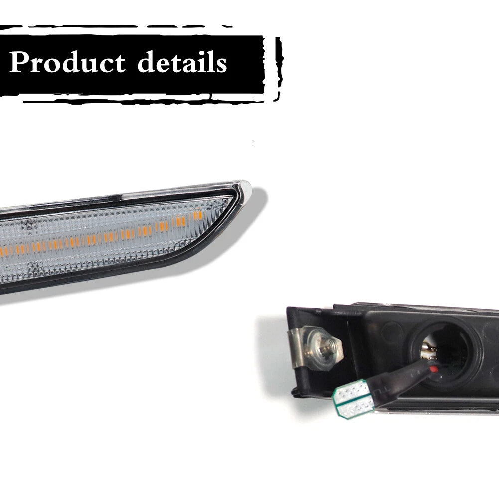 Set of 2 LED Chrome Front Side Marker Lights for Ford Fusion (2010–2012)