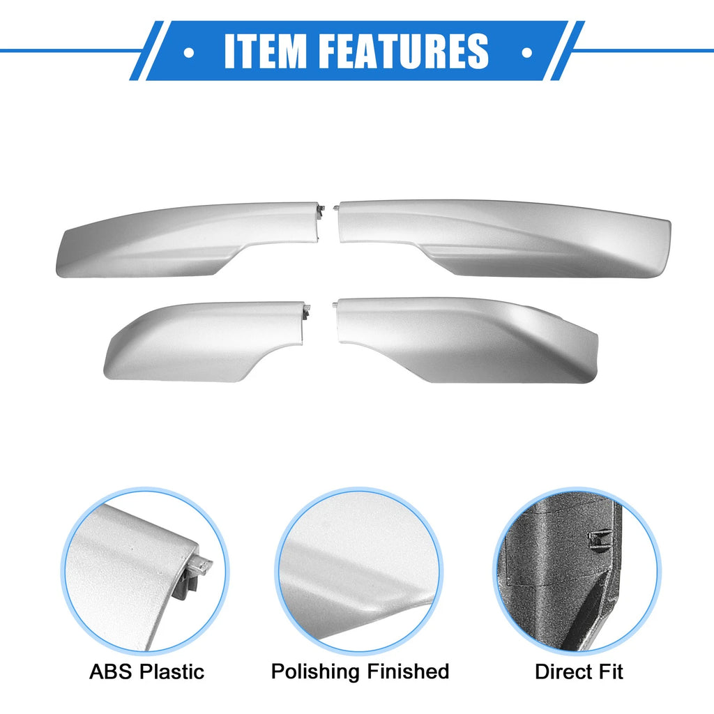 Set of 4 Roof Rack Side Rails End Covers for Toyota RAV4 (2006–2012) Silver