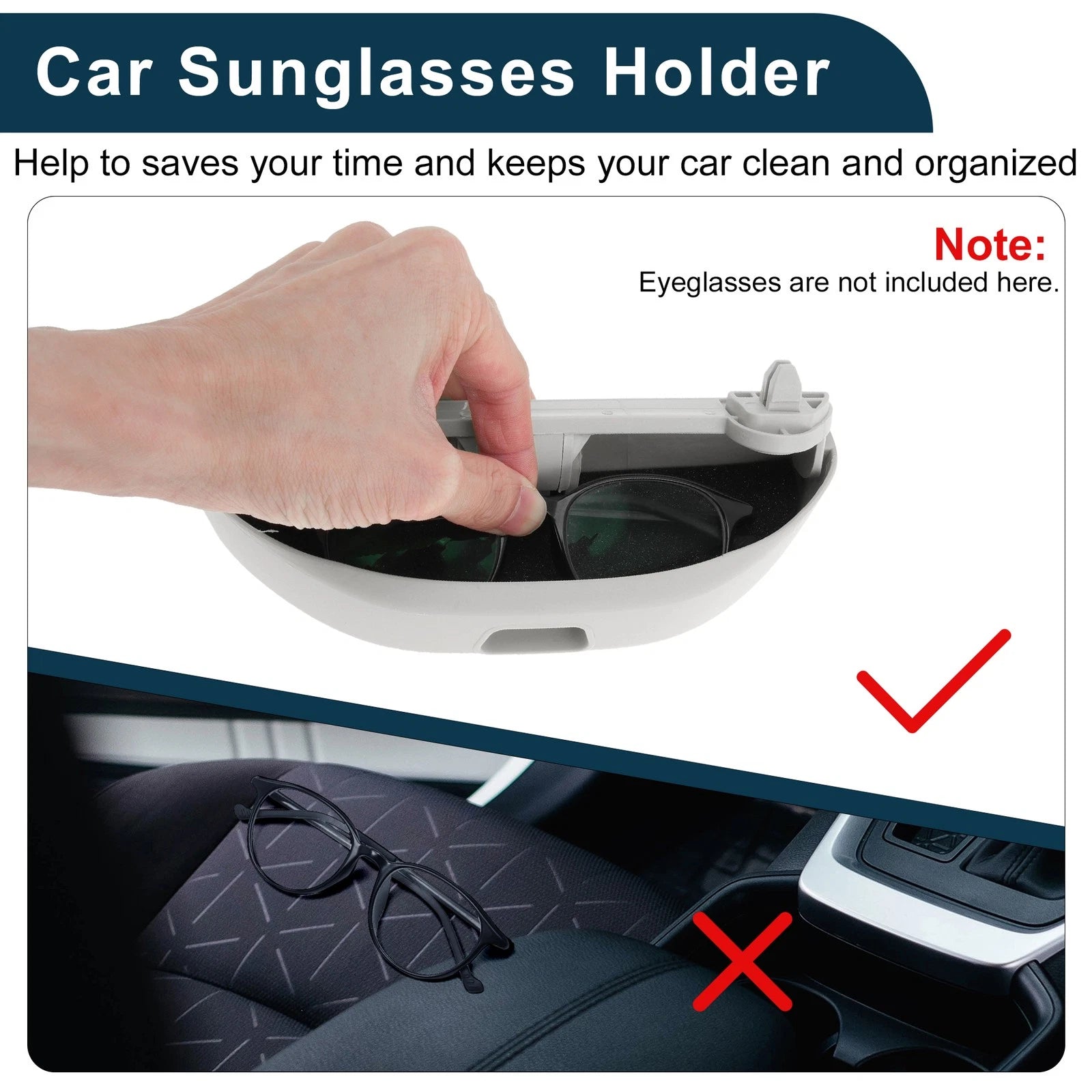 Sunglasses Case for Volkswagen Touran (2003–2015) Eyeglasses Holder Grey