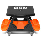 Rolling Mechanic Stool with Tool Tray for Automotive Work (23" x 13.5" x 10.5")