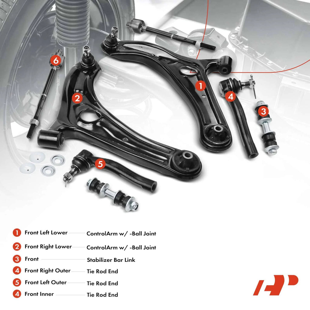 Strut & Coil Spring Control Arm Kit Front for Toyota Echo (2004-2005)