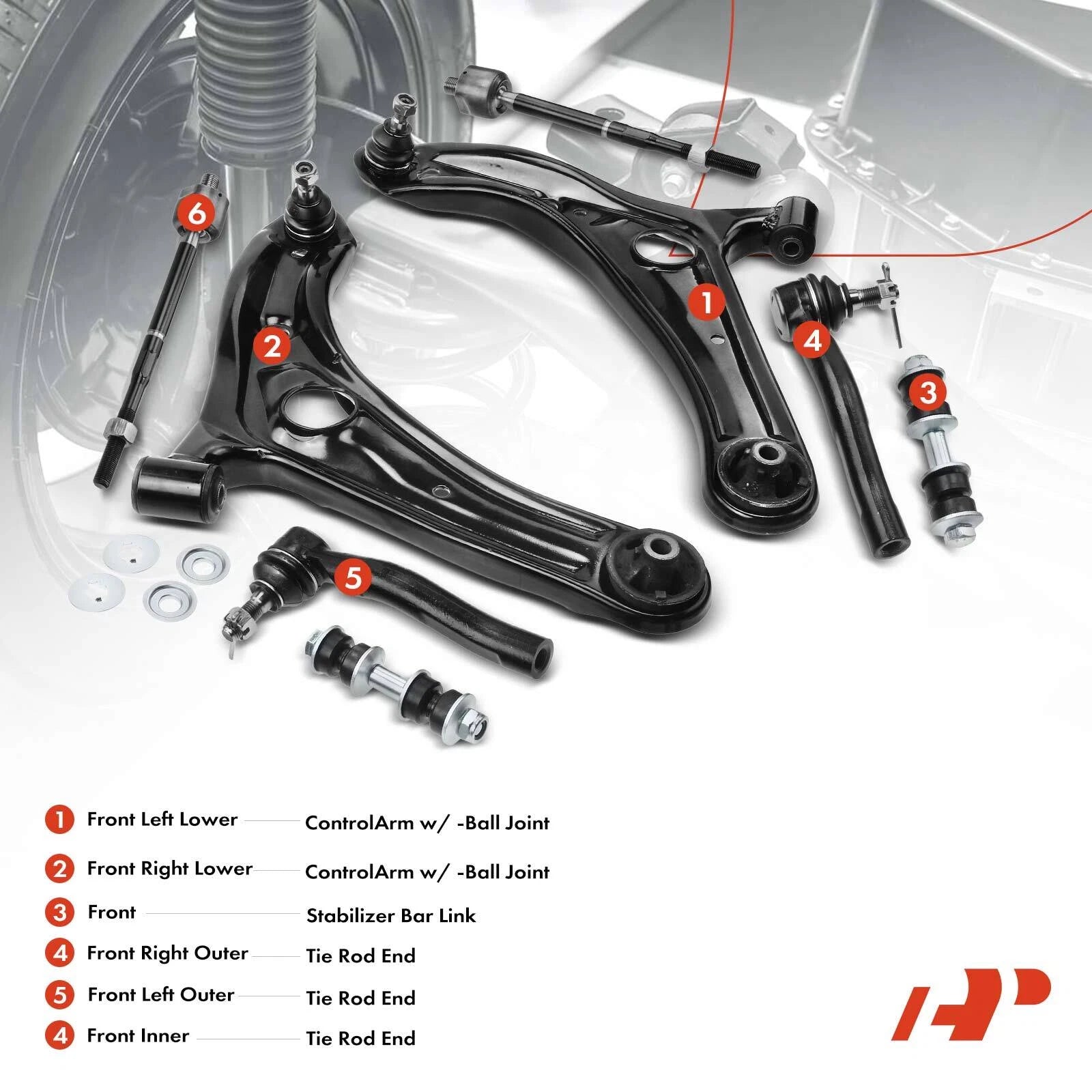 Strut & Coil Spring Control Arm Kit Front for Toyota Echo (2004-2005)