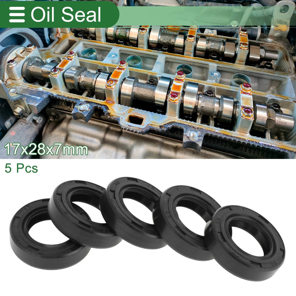 Set of 5 Oil Seal Rotary Shaft Seal NBR Rubber 17x28x7mm
