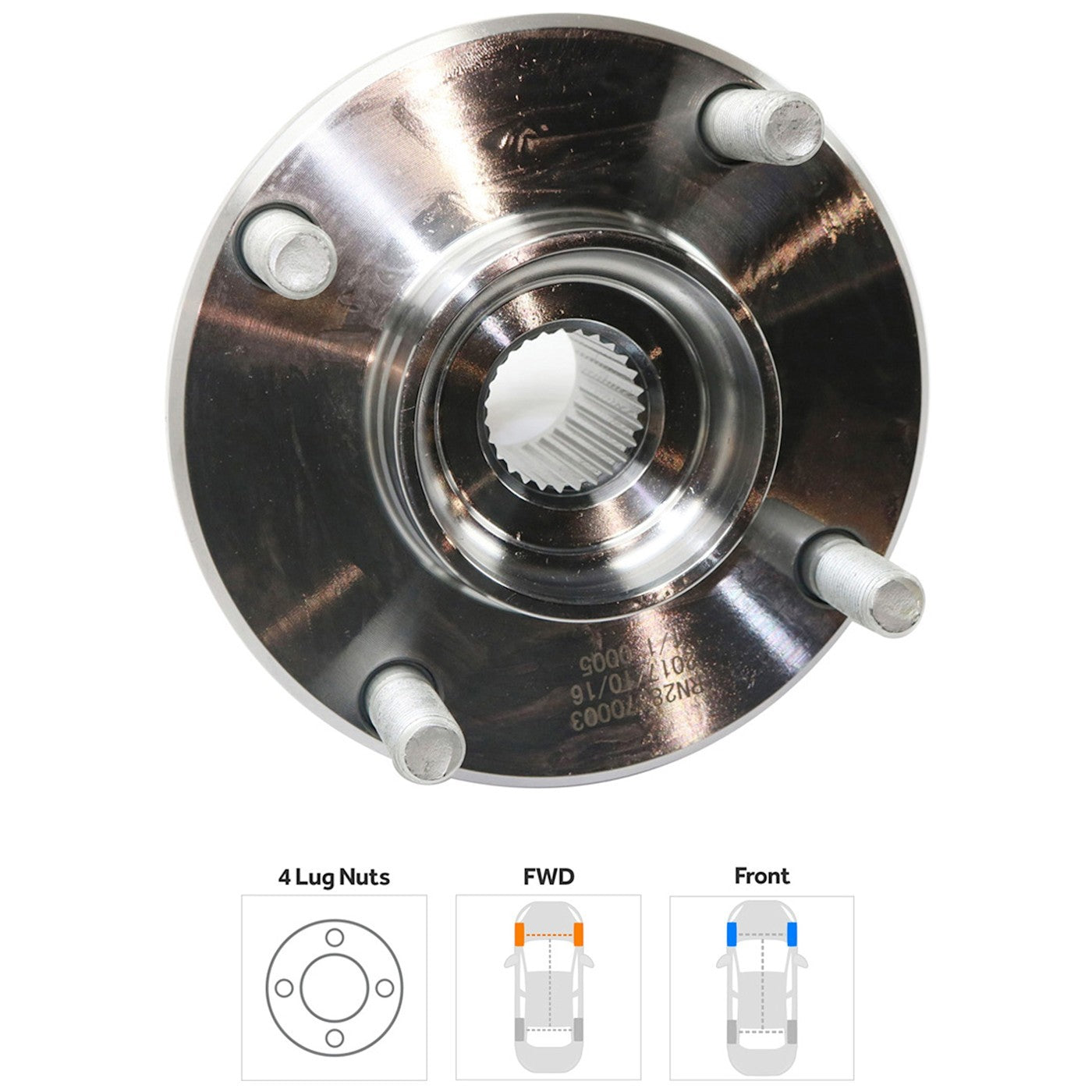 Wheel Hub for Nissan Altima (1998–2001) Front Driver/Passenger Side 4 Lug