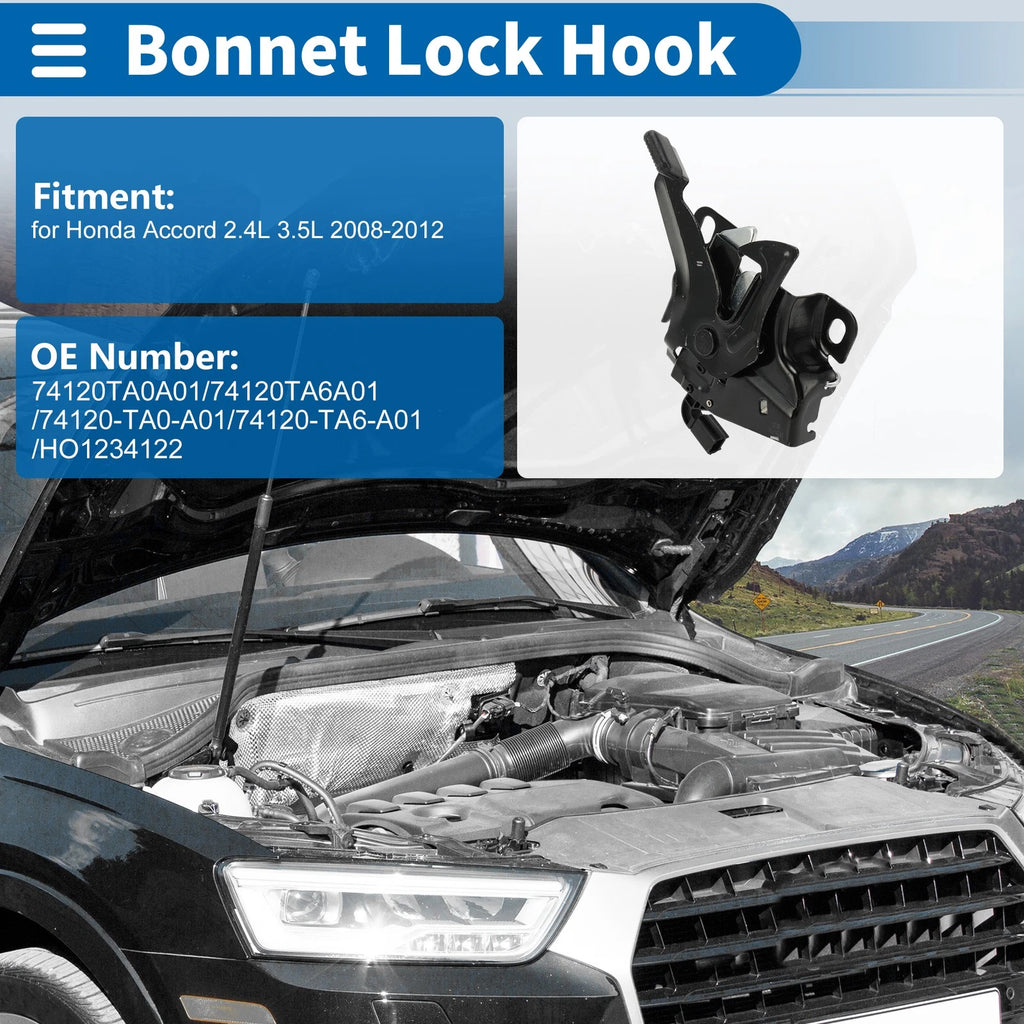 Hood Latch Assembly for Honda Accord 2.4L 3.5L (2008–2012) No.74120TA0A01