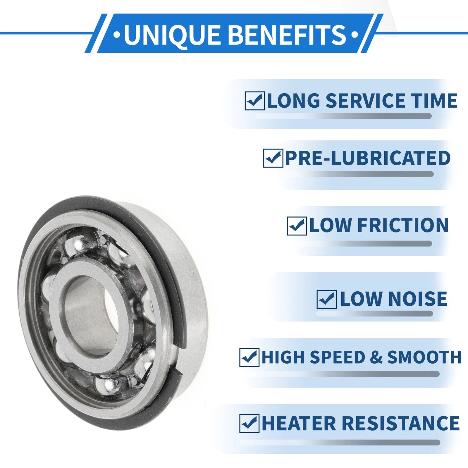6201NR Deep Groove Ball Bearing for Scooter Skateboard Wheel (12x32x10mm)