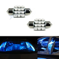 Ultra Blue 31mm Festoon 12-SMD Interior Map Dome LED Bulbs for DE3175 DE3022 (2010–2013)