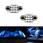Ultra Blue 31mm Festoon 12-SMD Interior Map Dome LED Bulbs for DE3175 DE3022 (2010–2013)